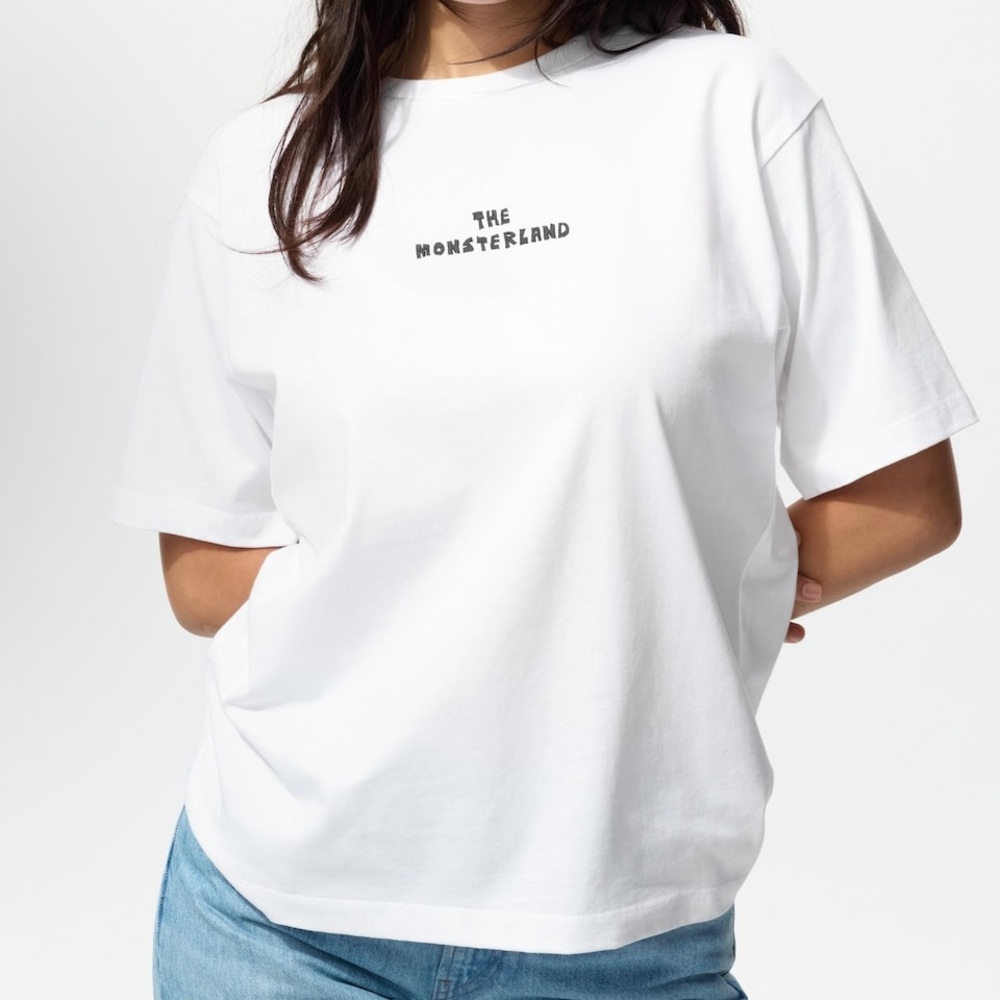 The Monsters x Uniqlo White Tee Colorful Graphic Art Print